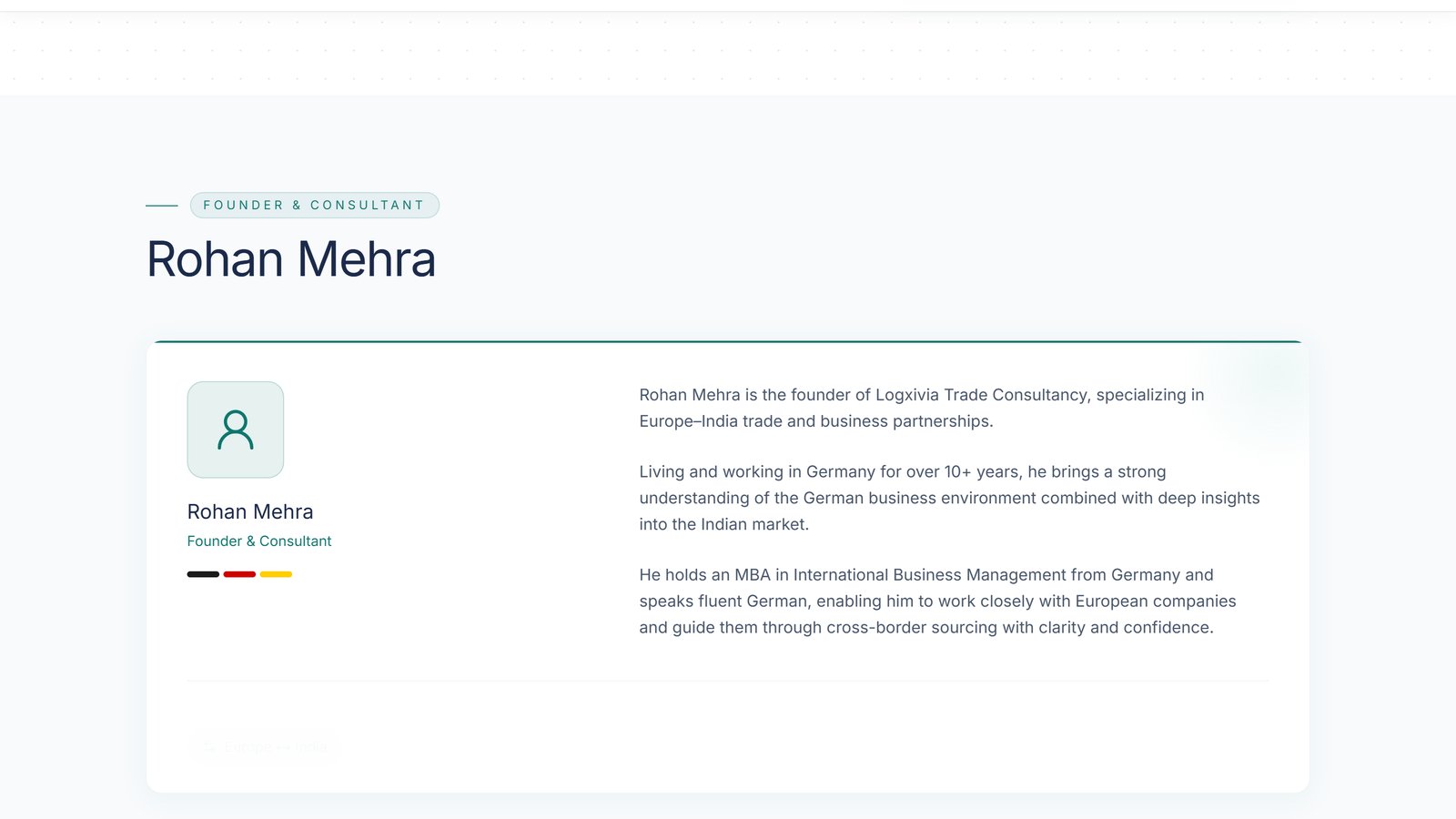 Founder profile (demo name)
